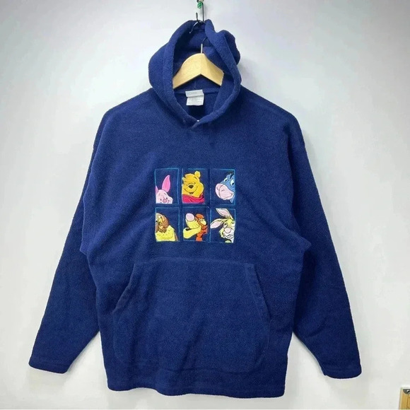 Vintage The Disney Store Winnie The Pooh Navy Hoodie size XL - Picture 1 of 3
